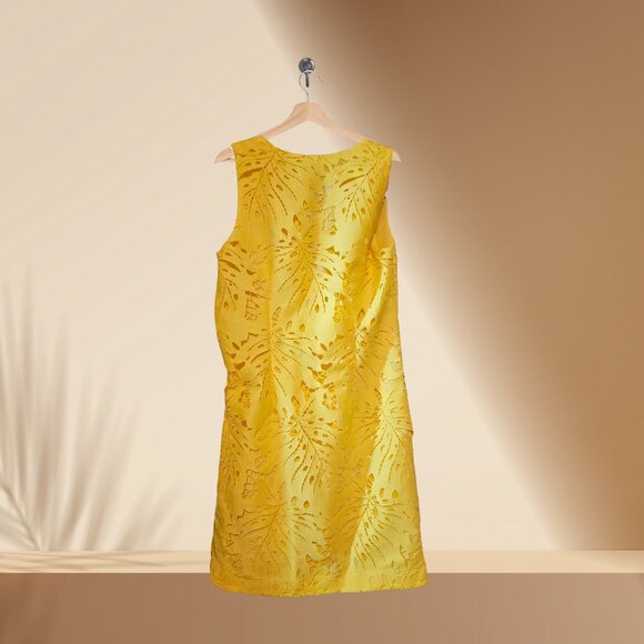 Banana Republic Yellow Floral Cutout Shift Dress | Size 2 | NWT - Picture 2 of 4